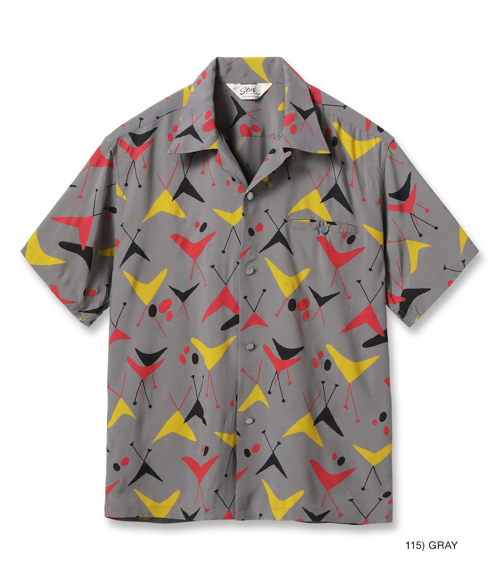 HIGH DENSITY RAYON OPEN SHIRT “ATOMIC” - GRAY