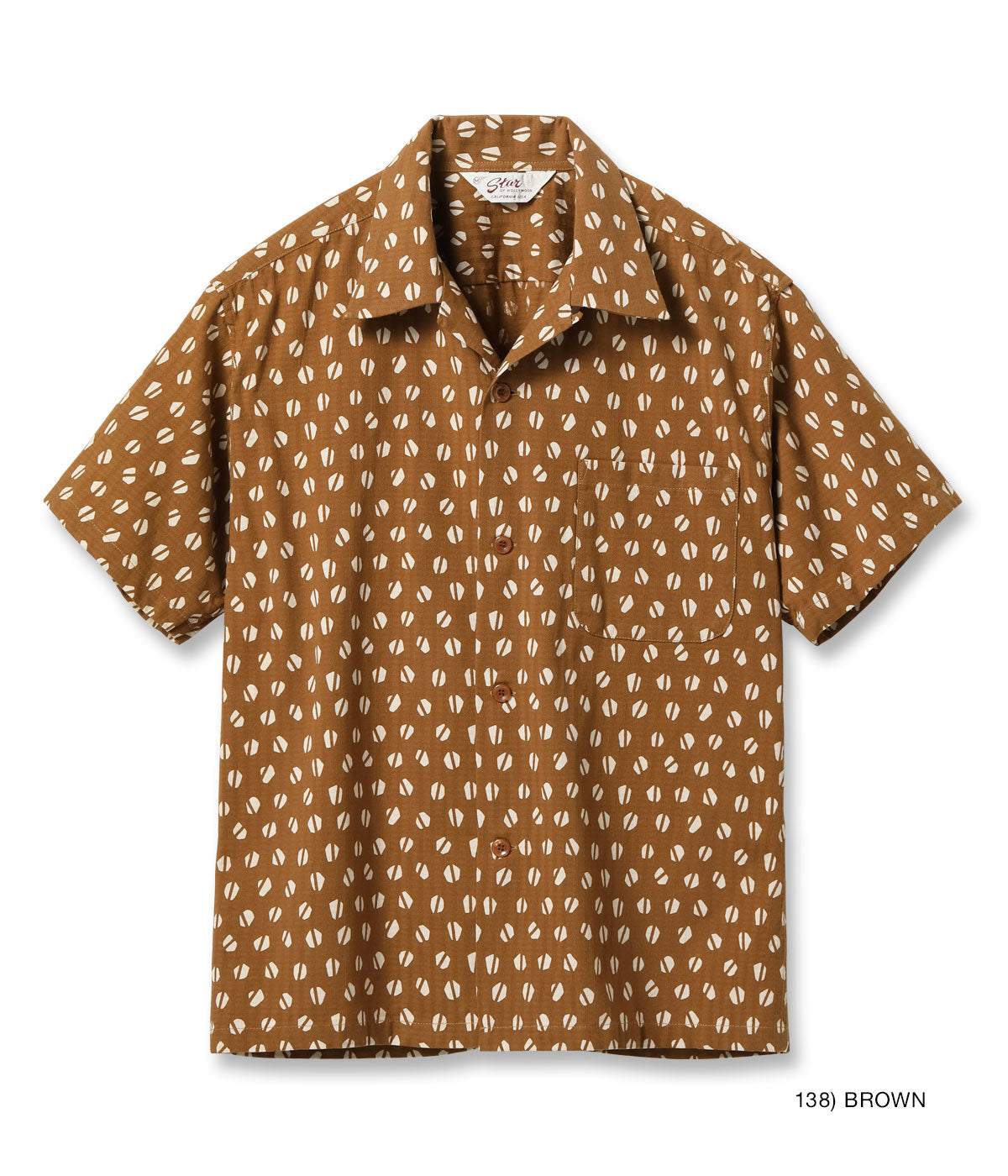 DOBBY COTTON OPEN SHIRT “BLUE MOUNTAIN” - BROWN