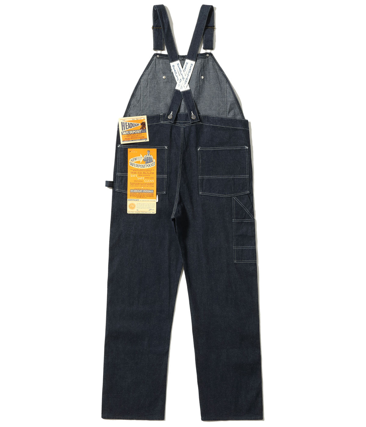 HEADLIGHT 11oz. BLUE DENIM LOW BACK OVERALLS