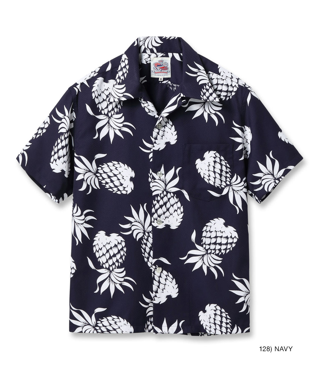 DUKE KAHANAMOKU COOLMAX® HAWAIIAN SHIRT “DUKE'S PINEAPPLE” - NAVY