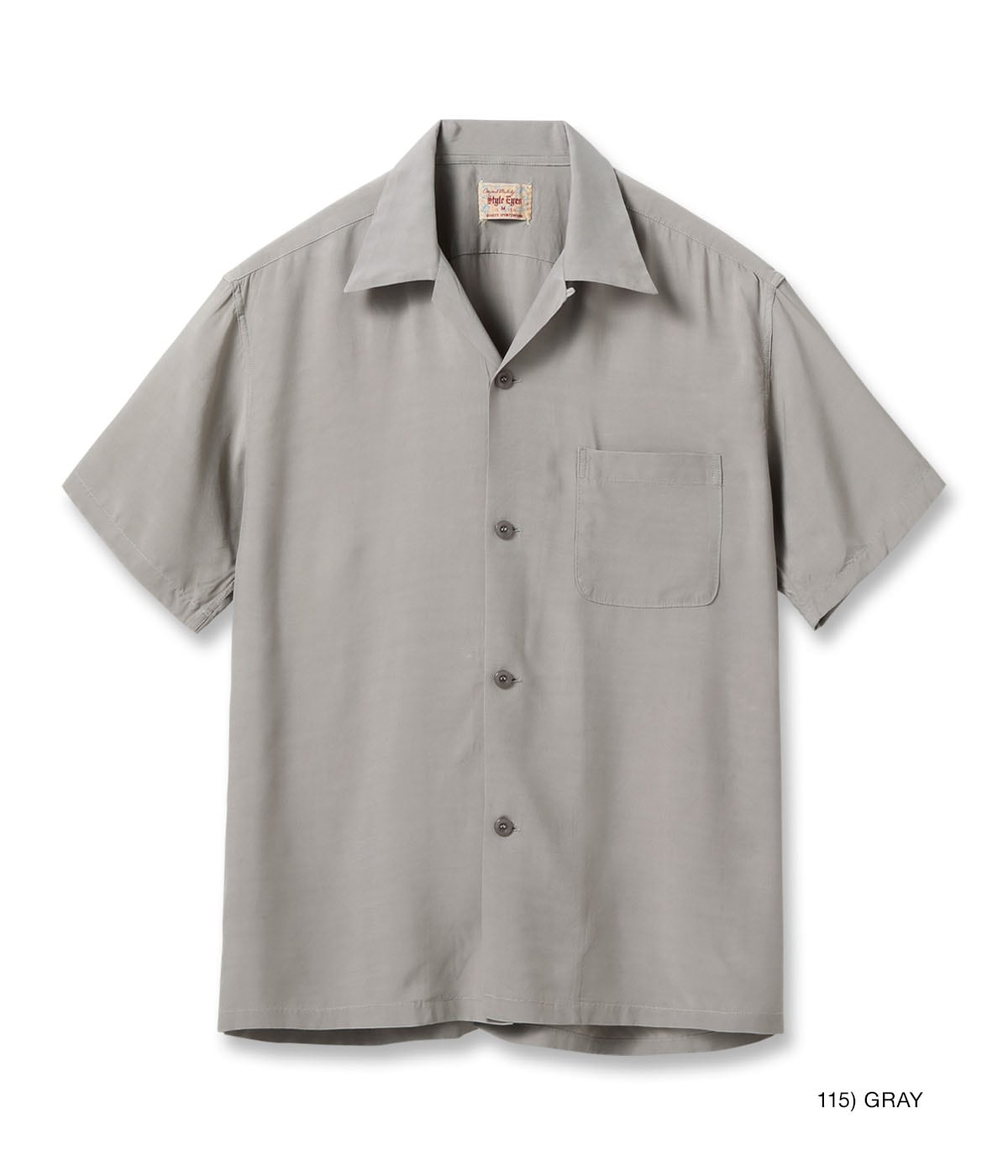 RAYON BOWLING SHIRT “PLAIN” - GRAY