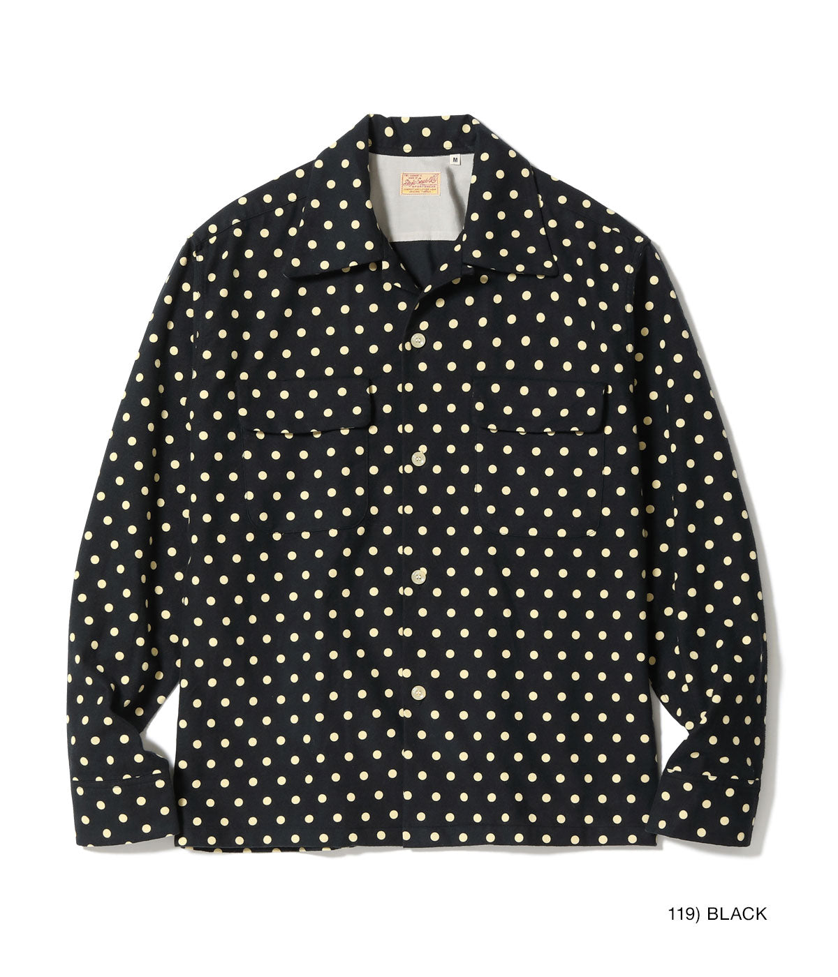 Early 1950s Style Flannel Sports Shirt “POLKA DOT” - BLACK
