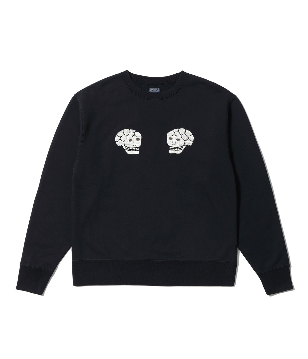 SUKA CREW SWEAT EMBROIDERED “SKULL & SNAKE” - BLACK