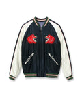 Mid 1950s Style Acetate Souvenir Jacket “RED TIGER” × “EAGLE” (AGING MODEL) - BLACK