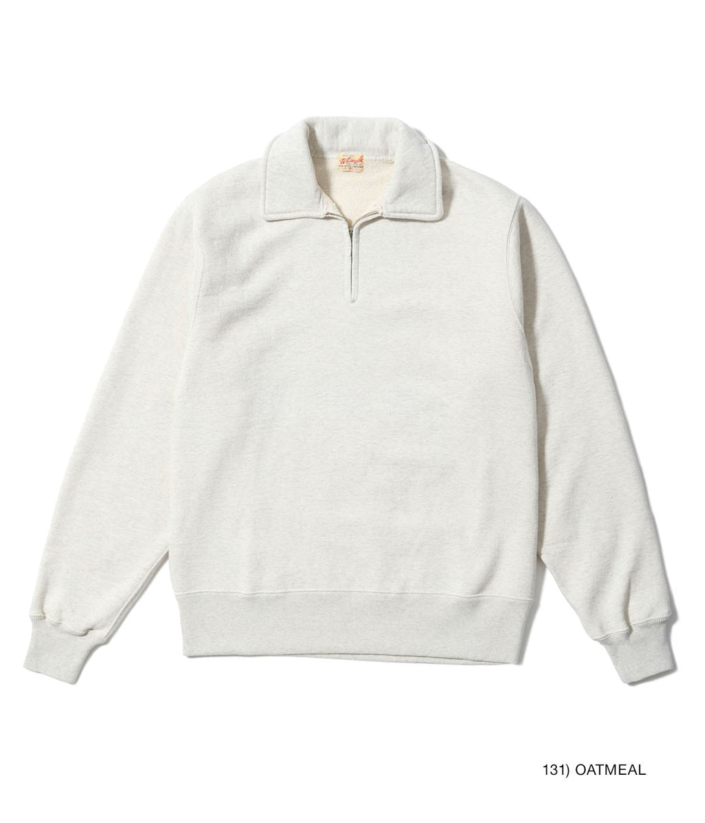 HALF ZIP SWEAT SHIRT - OATMEAL