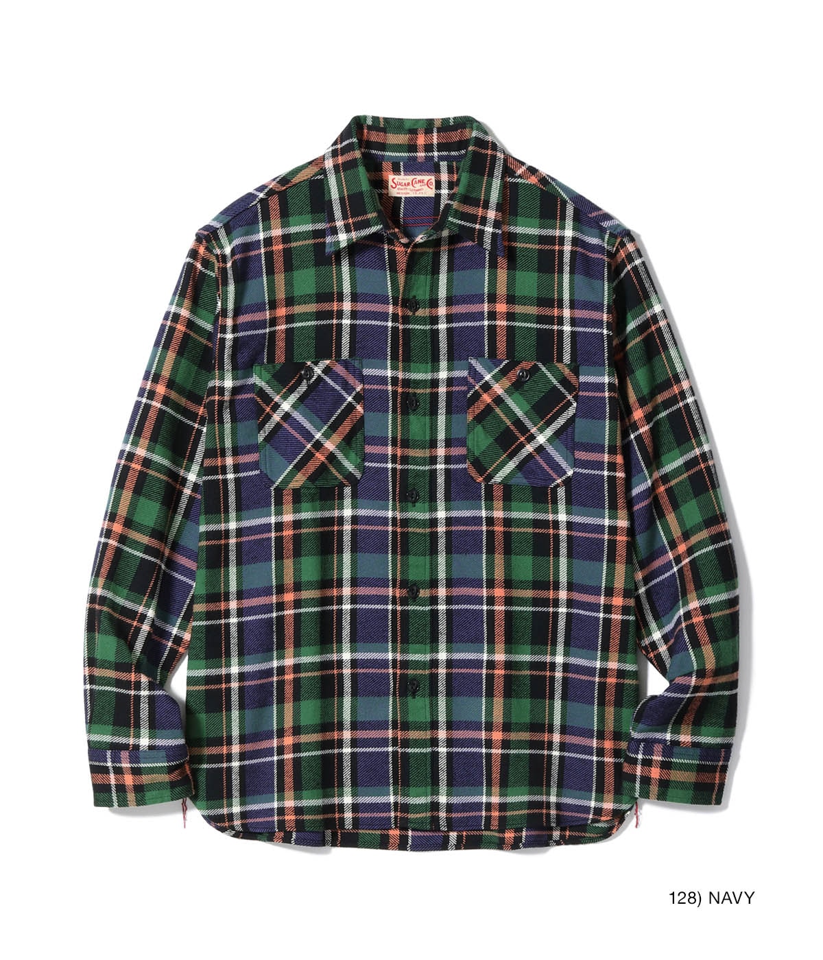 TWILL CHECK WORK SHIRT - NAVY