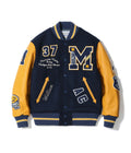 30oz. WOOL MELTON AWARD JACKET “MAVERICKS” (DARK NAVY) - NAVY × GOLD