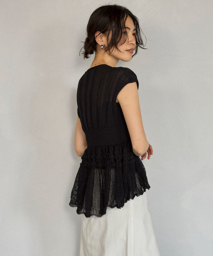 Japan Made Whole Garment Peplum Top (Release on March 11 at 12:00)