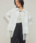 Oversized Lace Layered Shirt - White