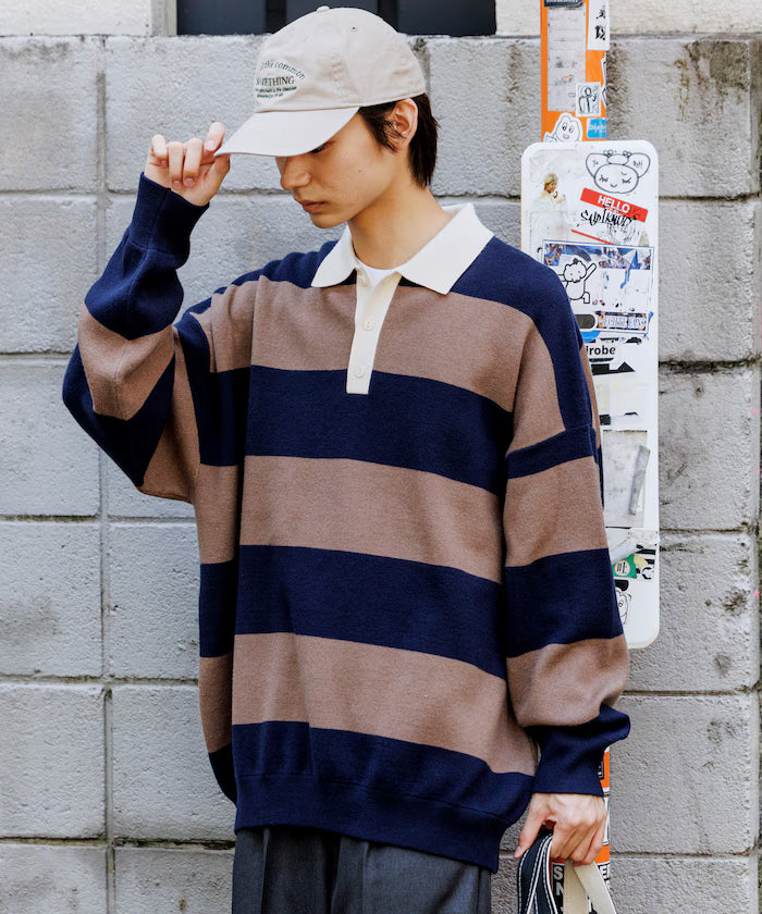 Big Silhouette Border Knit Rugby Shirt [Limited Edition]