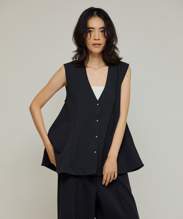Cardboard Peplum V-Neck Vest