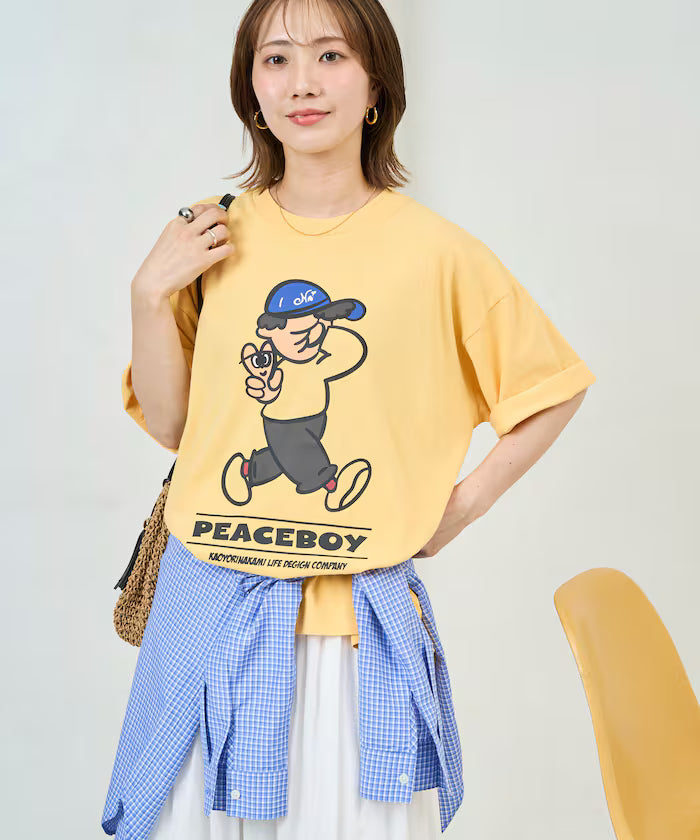[May 22 12:00 Start of Sales] kaoyorinakami × FREAK'S STORE / Kaoyorinakami Special Order Peace Boy Tee