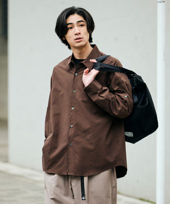 AiRide/Air Ride Relax Fit 2WAY Roll Up Sheer Seersucker Shirt/Pocketable/Quick Dry/UV Cut [Limited Release]