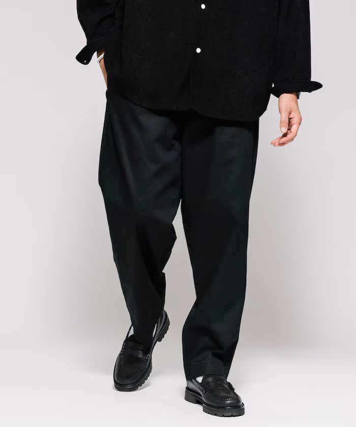 Wide Silhouette Drawstring Chino Pants / Tapered Silhouette Easy Chino Pants