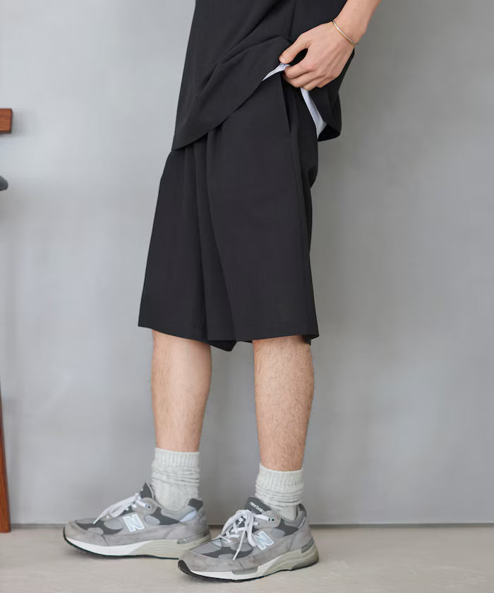 Functional Fabric Pullover Short Sleeve Shirt Set 3-piece Set / Washable / UV Cut / Quick Dry / Cool Touch
