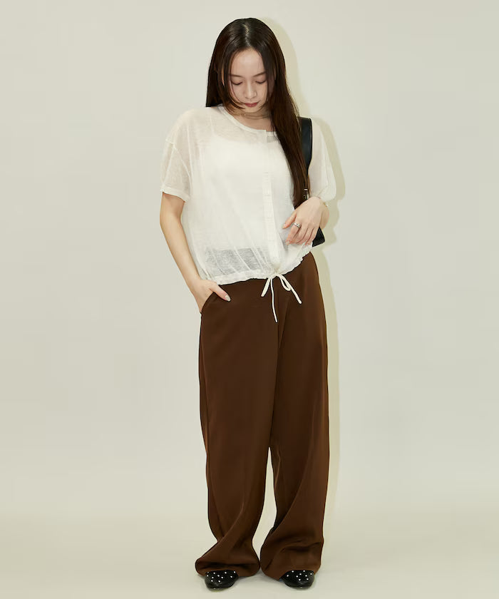 Washable Linen Hem Cord Summer Knit Cardigan Limited Edition