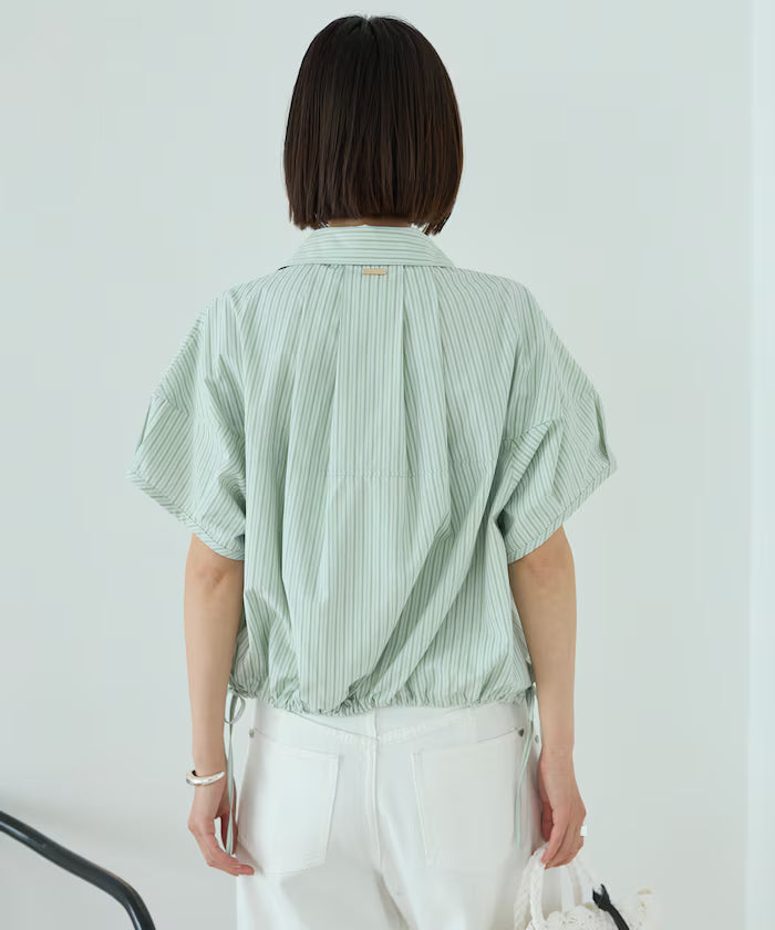Switch Short Sleeve Hem Code Blouse