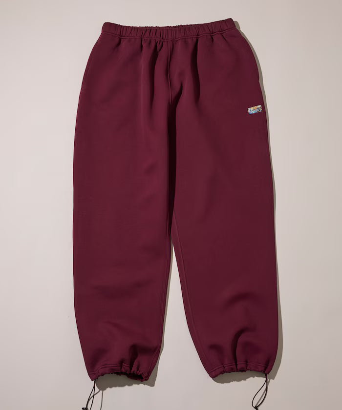 Big Silhouette Cardboard One Point Logo Spindle Sweat Pants - Wine Red