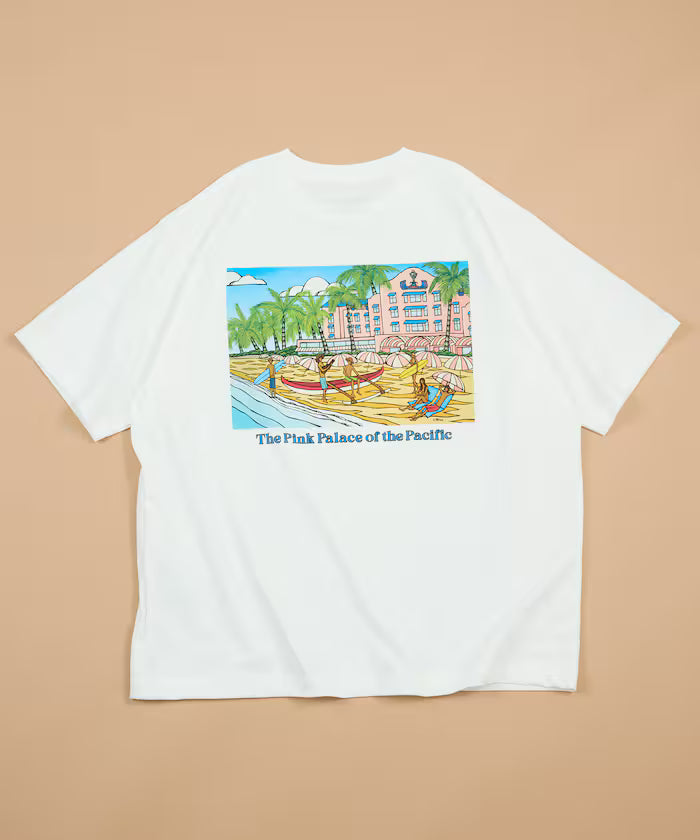 GREENROOM GALLERY × FREAK'S STORE / Greenroom Gallery Exclusively Designed Heather Brown Short Sleeve T-Shirt - White