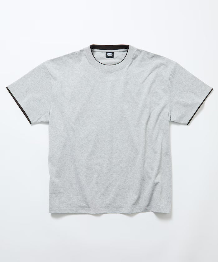 Limited Edition Relaxed Fit Color Block Fake Layered Crew Neck T-Shirt