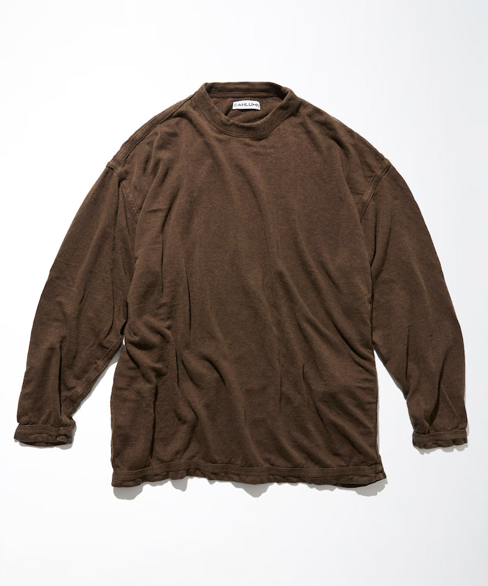 French Linen Reversible Long Sleeve T-Shirt - Brown