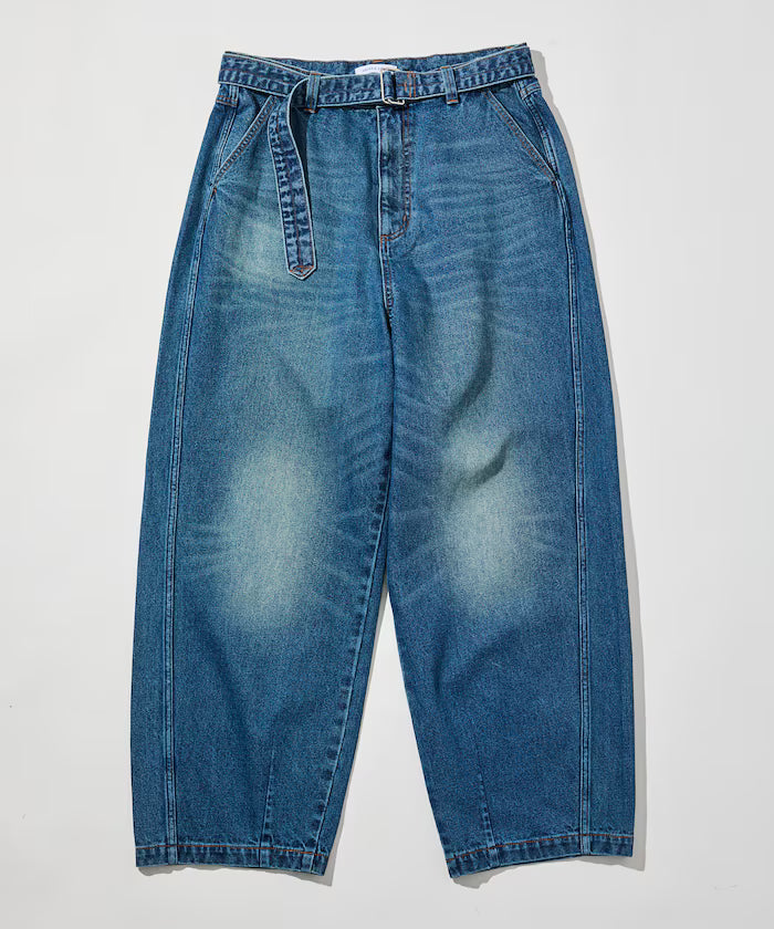 BELTED WIDE DENIM