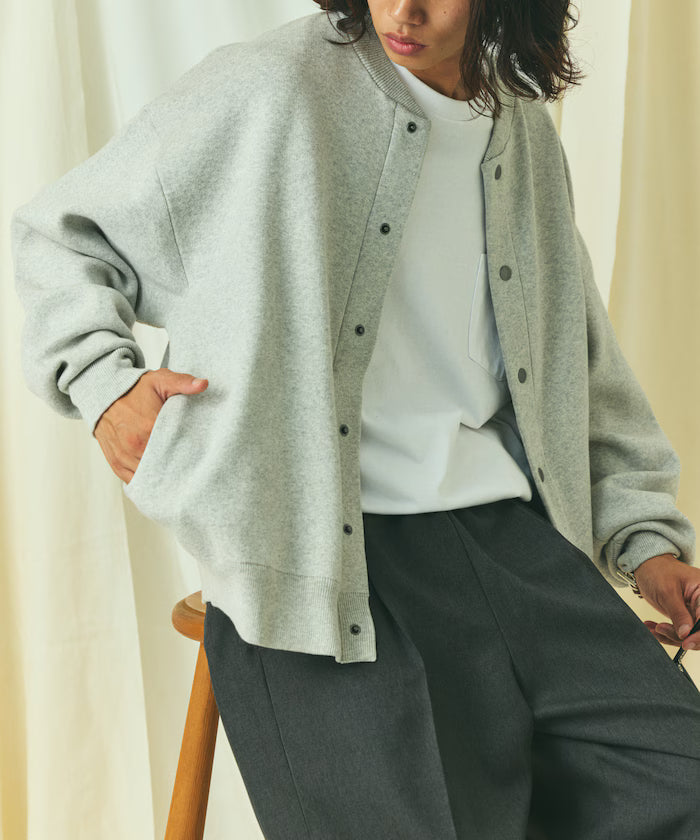 Relax Fit Relax Fit Sweat-like Knit Crew Neck Snap Cardigan [Limited Edition]