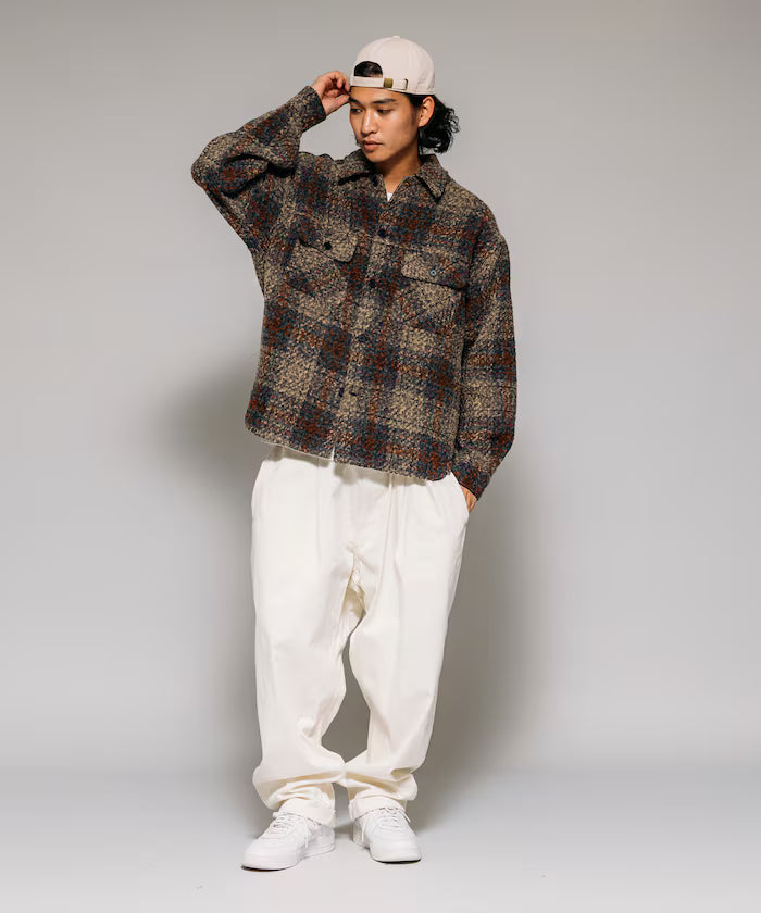 Poly Tweed CPO Check Shirt Jacket