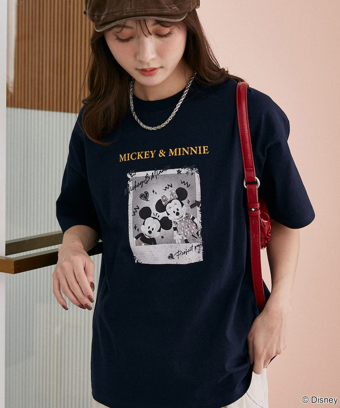 Minnie Mouse Graffiti Style Photo Art T-Shirt Limited Edition - Navy