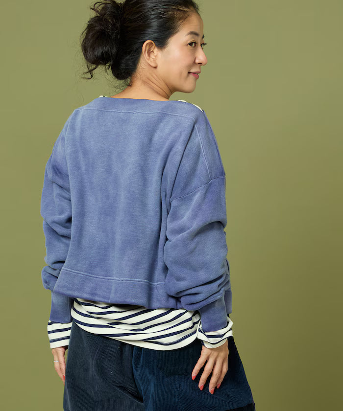 Boat Neck Short Sweatshirt