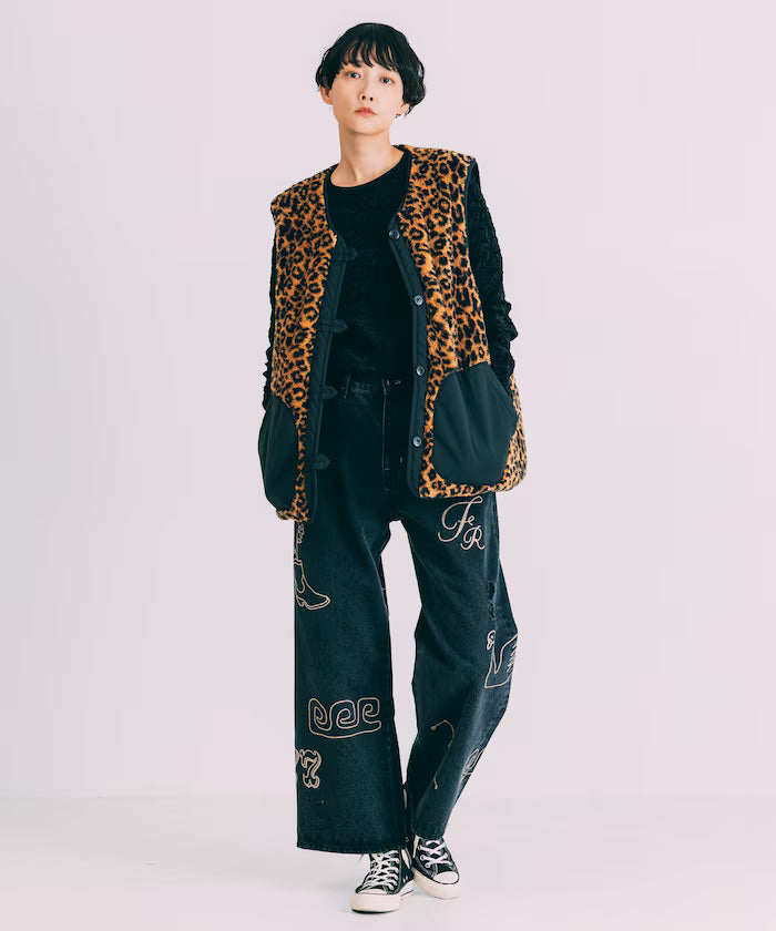Chain Stitch Wide Denim