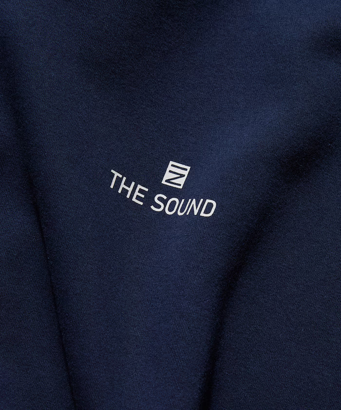 Big silhouette one-point embroidery back print hem code crew neck sweatshirt 【limited edition】