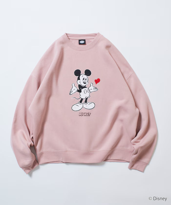 DISNEY/Mickey Mouse/Custom Crew Neck Printed Sweatshirt/Heart [Limited Edition]