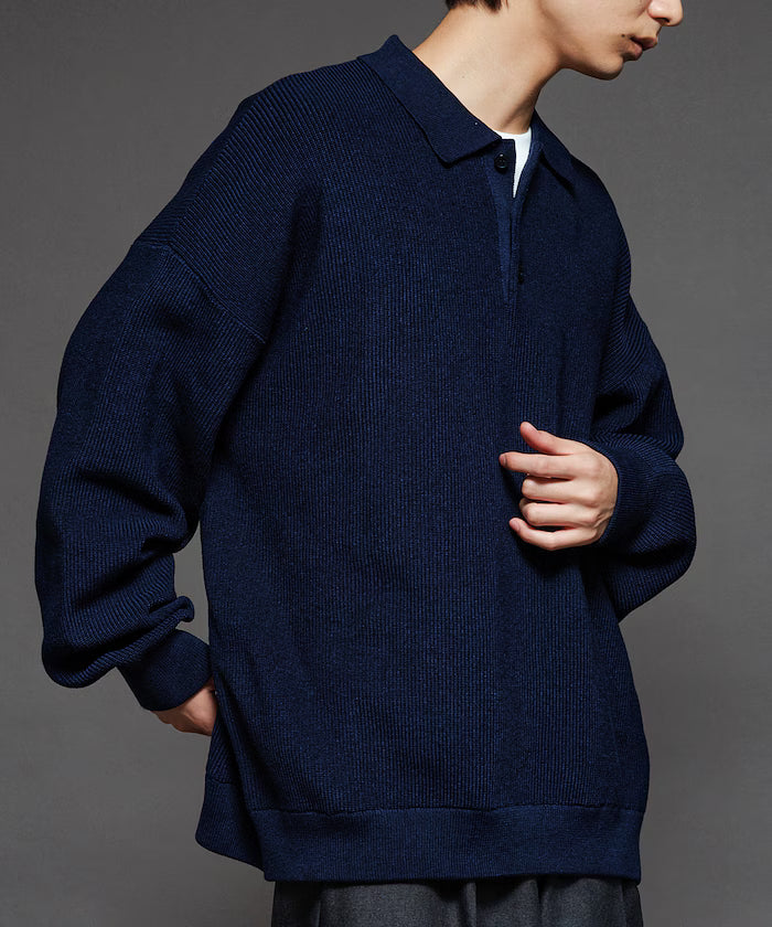 Relaxed Fit Cable Knit Polo Color Knit [Limited Release]