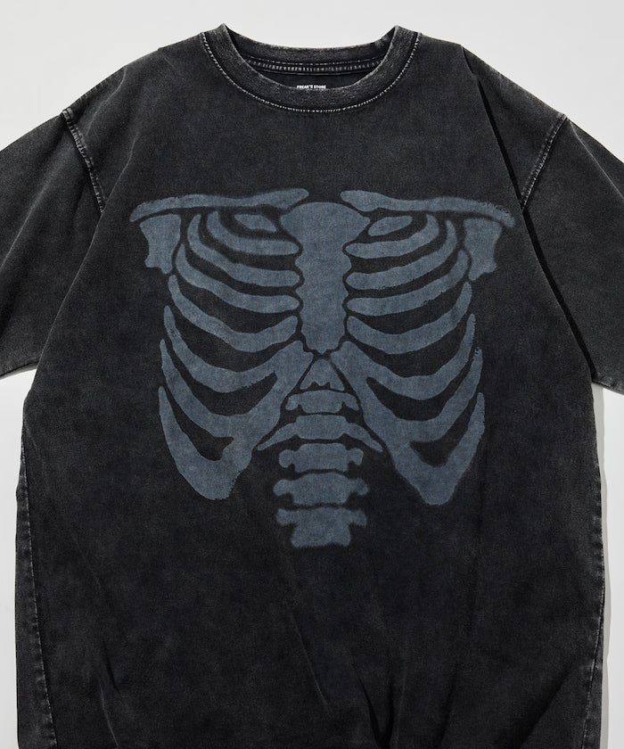 Bone Print Powder Bleach Crew Neck T-Shirt