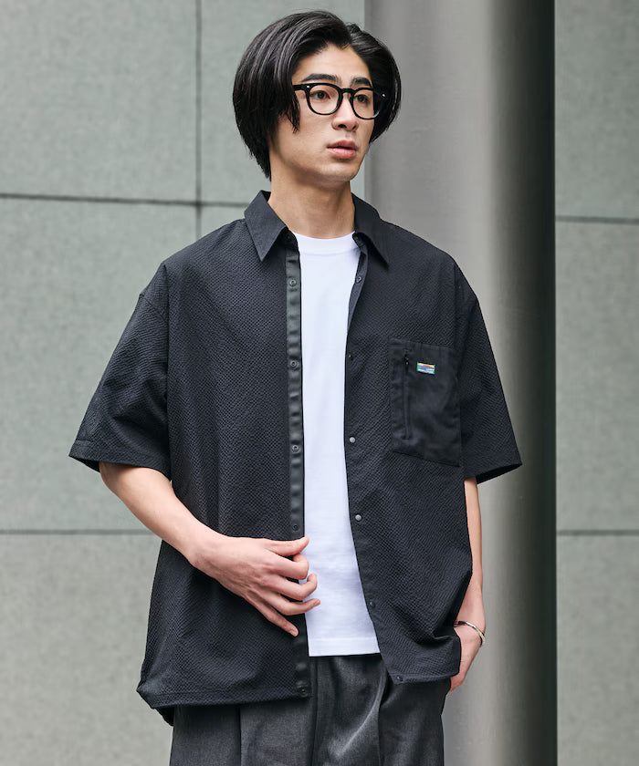 Limited Release AiRide Air Ride Relax Fit Mixed Material Pocket Seersucker Shirt Quick Dry Moisture Wicking UV Cut