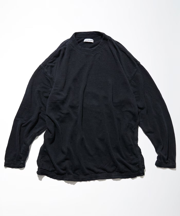 French Linen Reversible Long Sleeve T-Shirt - Navy