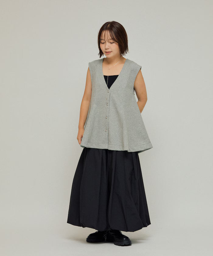 Cardboard Peplum V-Neck Vest