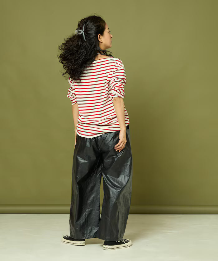 Leatherette Easy Tuck Pants