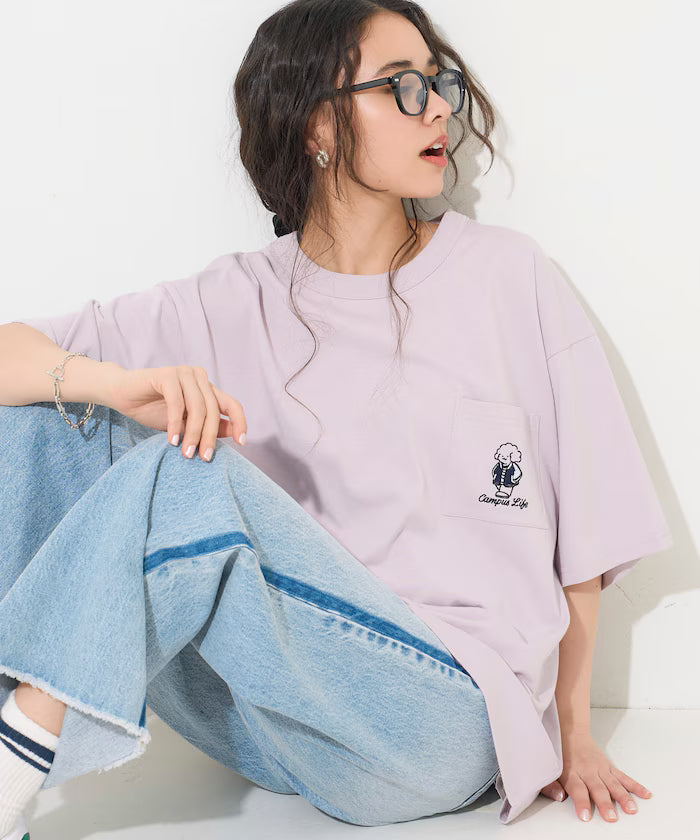 tombonia/Tombonia Back Print Crew Neck T-Shirt/Campus Life