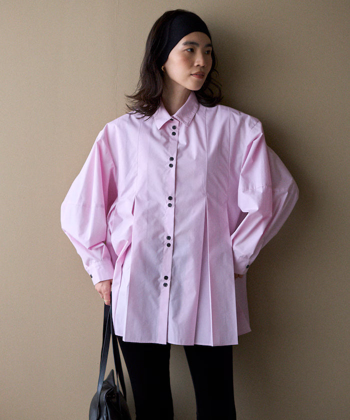 Box Stacked Balloon Sleeve Long Sleeve Shirt