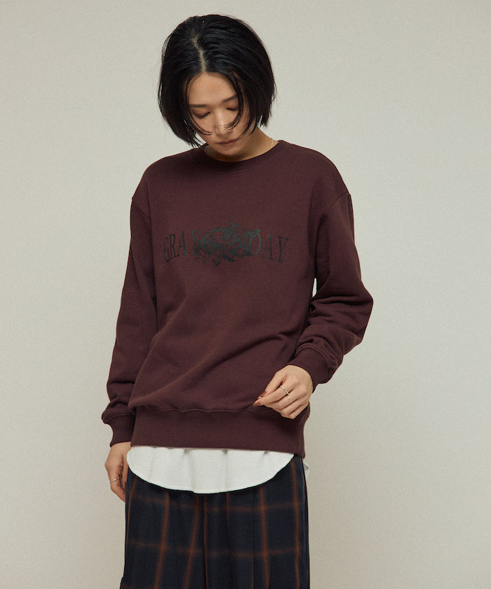 Organic Cotton Animal Logo Print Sweat / CAT / Relaxed Fit / French Terry Sweat