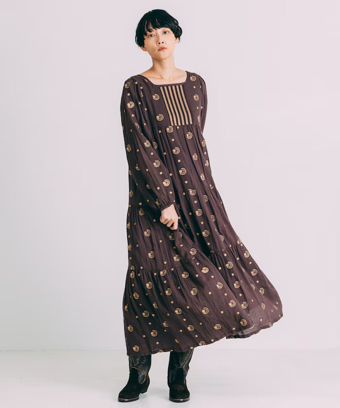 Lame Embroidered Moon & Star Dress