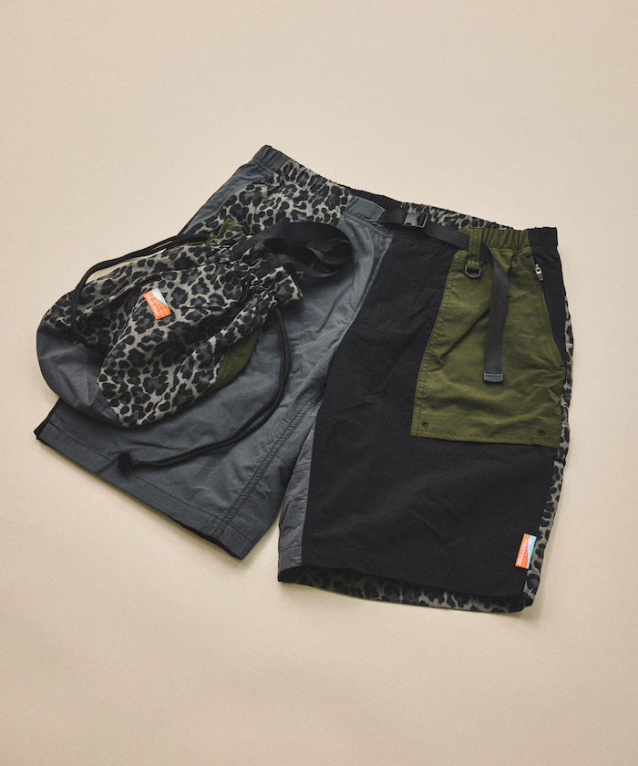 Relaxed Fit Recycled Nylon Webbing Belt Shorts