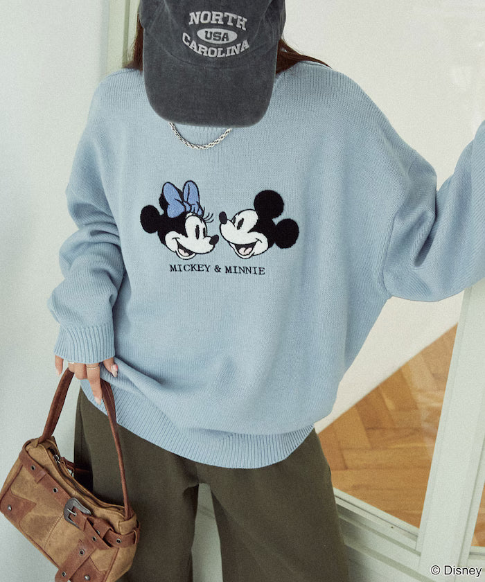 Mickey Mouse & Minnie Mouse/Mickey Mouse & Minnie Mouse/Sagara Embroidery Oversized Knit Limited Edition