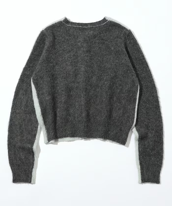 Alpaca Blend Bicolor Knit Cardigan