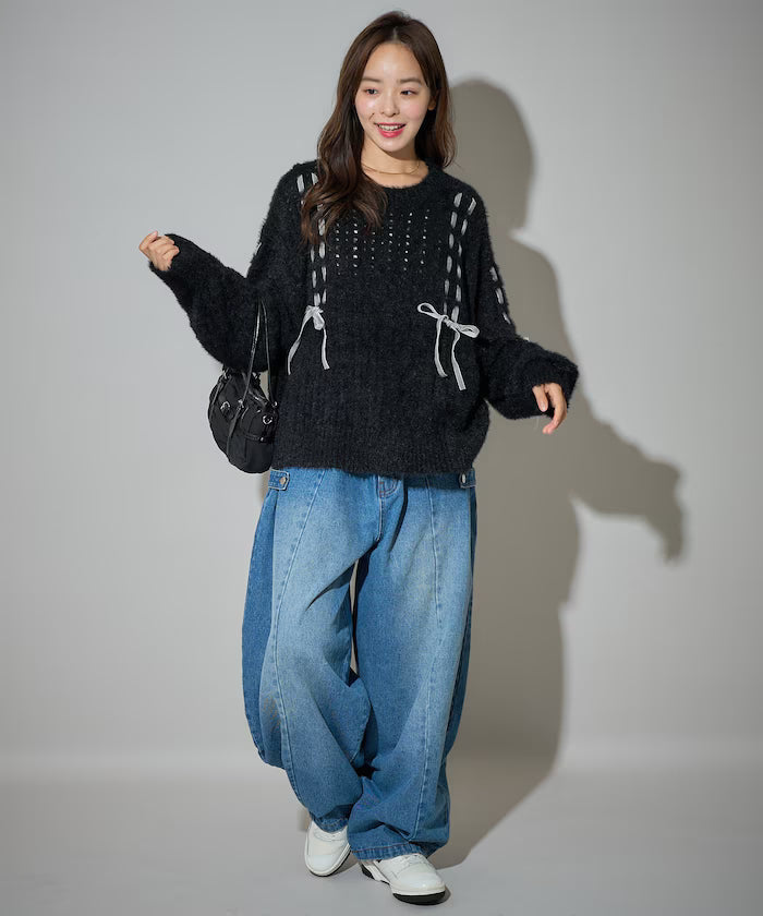 Velvet Ribbon Woven Feather Knit Limited Edition