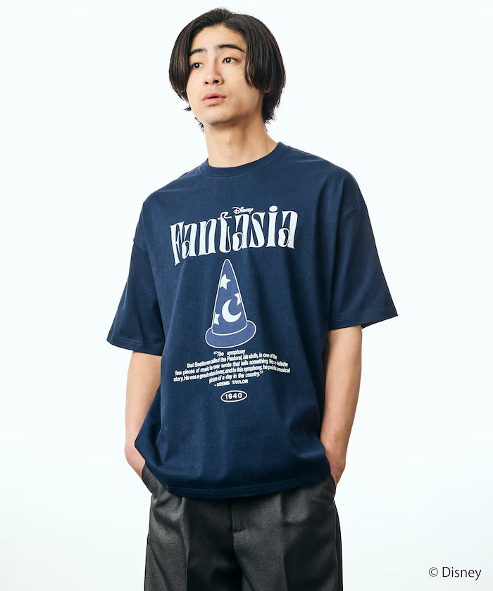 Limited Edition/DISNEY Disney Special Order Big Silhouette Front Print Crew Neck T-Shirt Fantasia