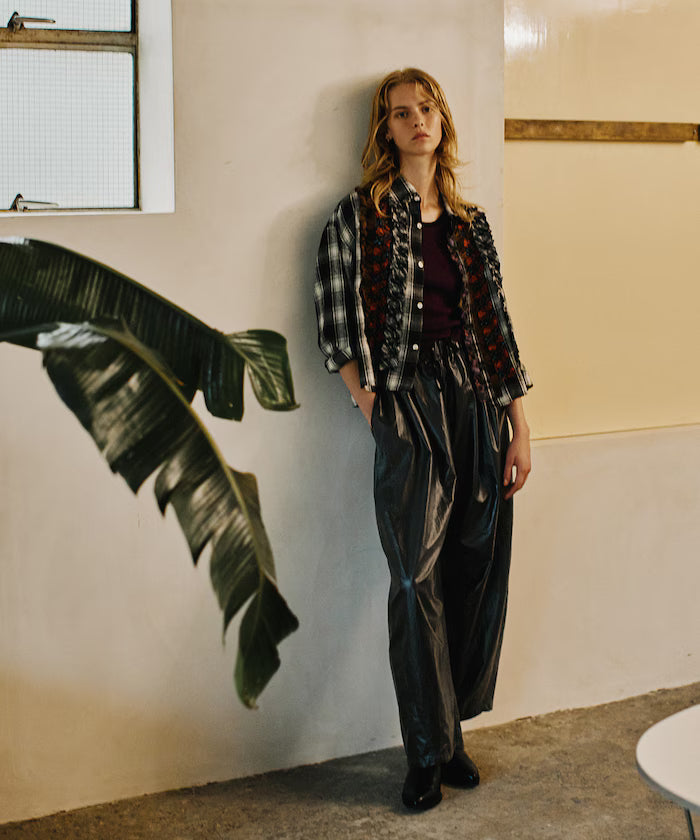 Leatherette Easy Tuck Pants