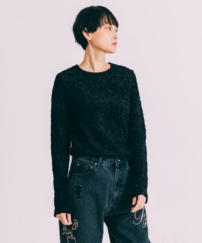 Mesh Velour Top